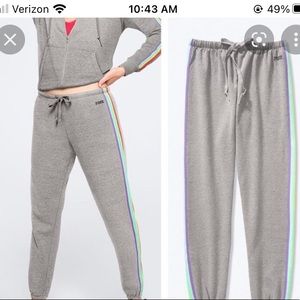 NWT VS PINK Set Rainbow Detail Sweatsuit